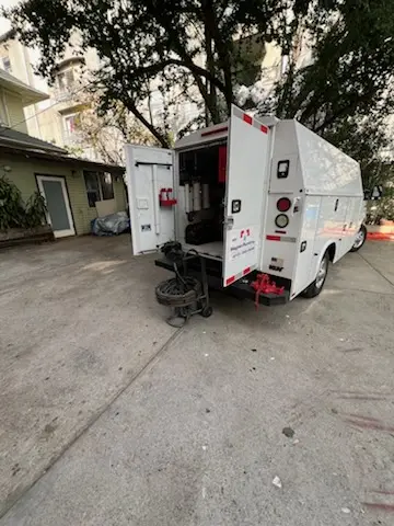 Magnet Plumbing service vehicle on-site for Water Heater Repair in Vista Ridge Village